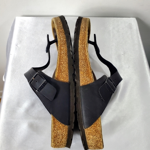Birkenstock Gizeh Nubuck Leather Black Cork Sandals sz 39 - Picture 8 of 11